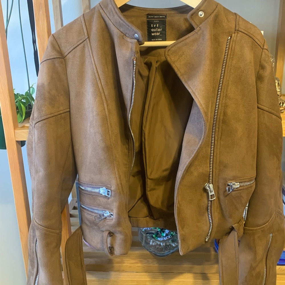 Zara brown suede jacket